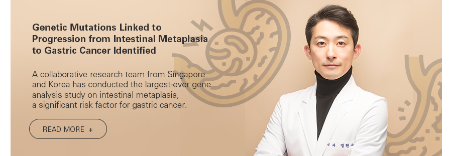 Genetic Mutations Linked to Progression from Intestinal Metaplasia to Gastric Cancer Identified A collaborative research team from Singapore and Korea has conducted the largest-ever gene analysis study on intestinal metaplasia, a significant risk factor for gastric cancer. READ MORE