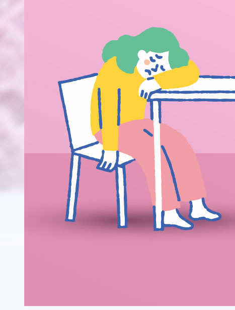 피곤해서 엎드려있는 여자 이미지
